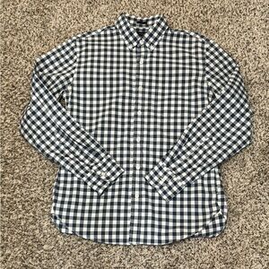J.Crew Men’s Slim Fit Gingham Button-Down Shirt - Navy/White - Size M